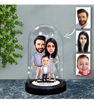 KİŞİYE ÖZEL AİLE TASARIMLI IŞIKLI KARİKATÜR FANUS BİBLO FN74