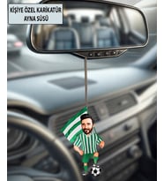 Kişiye Özel Karikatür Ayna Süsü – Taraftar Hediyesi