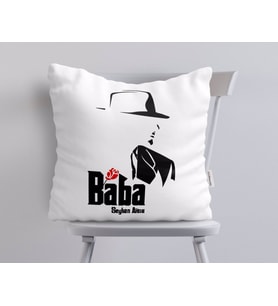 BK Gift Kişiye Özel Godfather Baba Tasarımlı Beyaz Yastık-16