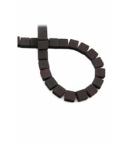 Hematit Doğal Taş Mat Siyah Yassı Kare Kesim 8x8mm Dizi [AA]