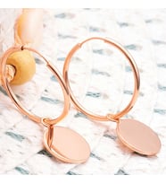 Gümüş Rose Sallantılı Halka Kadın Küpe