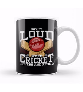 Funny Say It Loud We're Cricket Lovers And Proud Kupa Bardak Porselen
