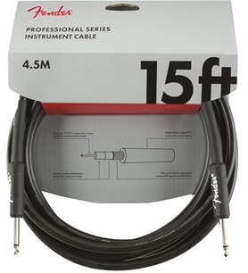 Fender 0990820021 Professional Enstrüman Kablosu (4.5m - Siyah) 4.5 Metre Standart Siyah Kaplama Yüksek Kaliteli PVC ve Temiz Ses