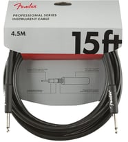 Fender 0990820021 Professional Enstrüman Kablosu (4.5m - Siyah) 4.5 Metre Standart Siyah Kaplama Yüksek Kaliteli PVC ve Temiz Ses