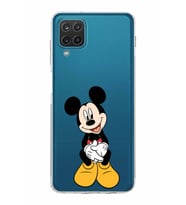 Samsung Galaxy A12  Kamera Korumalı  Kapak Mickey Mouse Tasarımlı  Şeffaf Kılıf