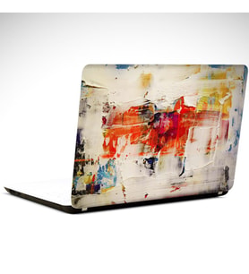 Beyaz İçinde Renkler Soyut Laptop Sticker 15.6 inch (38X27CM)