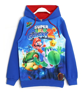 Nintendo Sega Atari Oyunu Super Mario Baskılı Kapüşonlu Erkek Çocuk Sweatshirt Saks