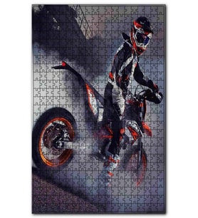 Cakapuzzle Supermoto KTM Dumanlı Hava Görseli Puzzle Yapboz MDF (Ahşap) (120 Parça)