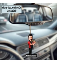 Kişiye Özel Karikatür Erkek Ayna Süsü – Araç İçi Esprili Hediyelik