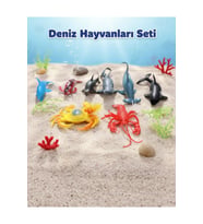 Eğitici Deniz Hayvanları Figür Oyuncak Seti - Köpekbalığı Balina Yengeç Okyanus Canlıları (9 Parça)