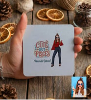 Kişiye Özel Karikatürlü Cute But Pisces Balık Burcu Bardak Altlığı Doğum Günü Hediyesi
