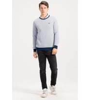 Erkek Bisiklet Yaka Lacivert Kazak Sweatshirt