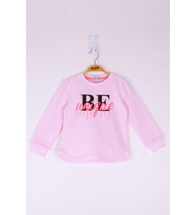 Toontoy Kız Çocuk Be Baskılı Sweatshirt  (Açık Pembe)