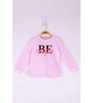 Toontoy Kız Çocuk Be Baskılı Sweatshirt  (Açık Pembe)
