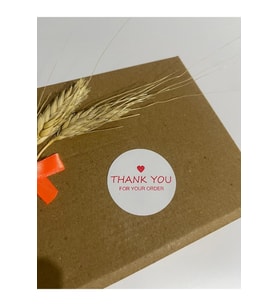 Thank You For Your Order Kalpli Kırmızı Yazılı Yuvarlak Yapışkanlı Etiket 5x5 cm 100 adet