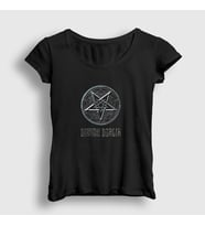 Presmono Kadın Siyah Pentagram Dimmu Borgir T-Shirt 142630tt