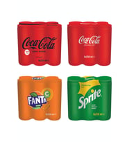 Coca Cola - Fanta - Sprite 250 ml 6 lı Kutu 4 lü Karma Paket