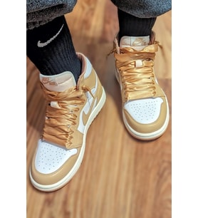 Nike Air Jordan 1 MID Leather Unisex Sneaker Hakiki Deri Bilekli Günlük Spor Ayakkabı Taba