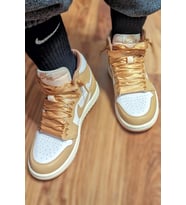 Nike Air Jordan 1 MID Leather Unisex Sneaker Hakiki Deri Bilekli Günlük Spor Ayakkabı Taba
