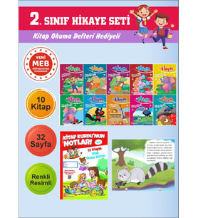 2.Sınıflar İçin Okumayı Sevdiren 10 lu Hikaye Seti 10 (Kitap Okuma Defteri Hediyeli)