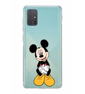 Samsung Galaxy A71  Kamera Korumalı  Kapak Mickey Mouse Tasarımlı  Şeffaf Kılıf