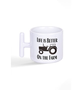 Life Is Better On The Farm Çiftçi Hediye Baskılı T Kulplu Latte Fincan Kupa Bardak