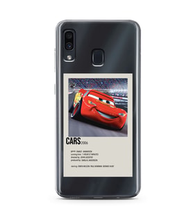Samsung Galaxy A20/A30 Uyumlu Cars Mcqueen Desenli Şeffaf Telefon Kılıfı