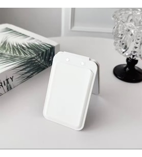 Apple iPhone 16e Uyumlu Aynalı Magsafe Kartlık (Beyaz)