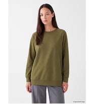 LC WAIKIKI Haki Soft Touch Oversize Kadın Sweatshirt