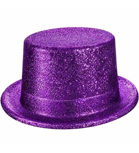Mor Simli Glitter Silindir Parti Şapkası