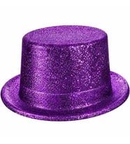 Mor Simli Glitter Silindir Parti Şapkası