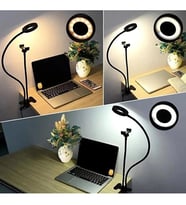 Monozone Led Ring Light Stüdyo Işığı Youtuber Tiktok Evrensel Işıklı Ayarlanabilir Kıskaçlı Esnek Akrobat Masa Lambası