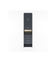 Hyperion Dolap 3 Raflı 5 Çekmeceli 2 Kapaklı 60x44x243 Antrasit-Antrasit