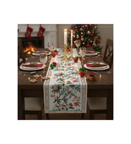 Yılbaşı Temalı Dijital Baskılı Runner Örtüsü Christmas 40x140 cm