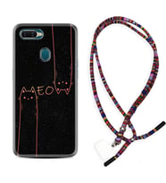 Oppo A5S A15 A16 A54 A55 A73 A74 Kılıf Boyun Asklı Rasta Silikon Meow 1657