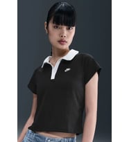 Nike Sportswear Retro Polo Slim Fit T-shirt Kadın İnce Dokulu Kısa Kesim Polo Yaka Tişört Siyah