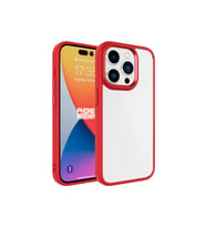 Apple iPhone 15 Pro Uyumlu Kılıf Zore Krom Kapak (Kırmızı)
