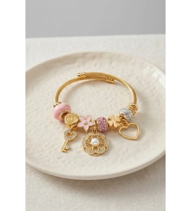 Pembe Charmlı Model Kadın Bileklik