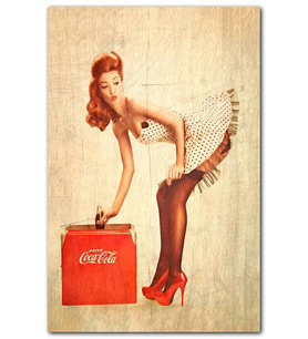 CakatabloCoca Cola İçen Güzel Kadın Görseli MDF Tablo
