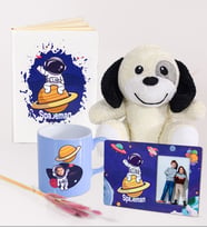 Kendin Tasarla Astronot Kupa & Astronot Çerçeve & Astronot Defter & Sevimli Pelüş Köpek