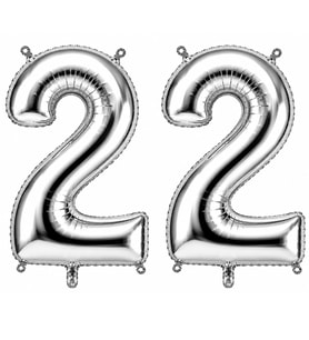 22 Rakam Folyo Balon Gümüş Rengi (36 cm)