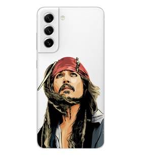 Samsung Galaxy S22 Uyumlu Jack Sparrow Tasarımlı Şeffaf Telefon Kılıfı