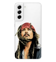 Samsung Galaxy S22 Uyumlu Jack Sparrow Tasarımlı Şeffaf Telefon Kılıfı