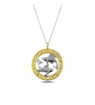 Gümüş Gold Balık Burcu Kolye
