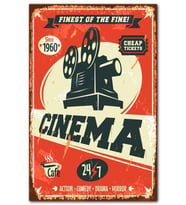 Cakatablo Sinema Reklamı Retro Tablo MDF Tablo