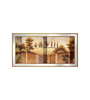 Manzara Temalı Kanvas Tablo 80 x 110 cm Aynalı Gold Çerçeve