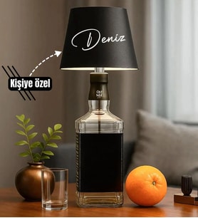 BK Gift Kişiye Özel İsimli Kablosuz 3 Renkli Led Siyah Şişe Lambası-1, Ev Hediyesi, Arkadaşa Hediye, Sevgiliye Hediye