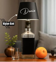 BK Gift Kişiye Özel İsimli Kablosuz 3 Renkli Led Siyah Şişe Lambası-1, Ev Hediyesi, Arkadaşa Hediye, Sevgiliye Hediye