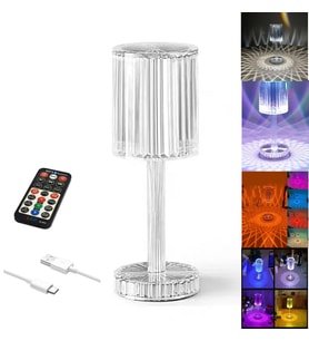 EY221 Masa Lambası Kristal Led Gece Lambası Sese Duyarlı Ritimli Bluetooth Hoparlör Restoran Lambası