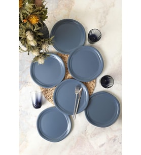 Mat Mavi Bloom Pasta Tabağı 24 Cm 6 Adet 399